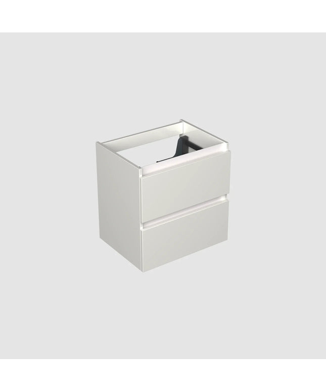 Dutchline Badmeubel Onderkast – Glans Wit – 60x46cm – 2 Lades – 1 Uitsparing
