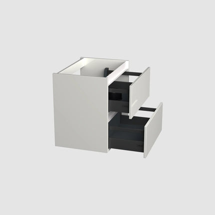 Dutchline Badmeubel Onderkast – Glans Wit – 60x46cm – 2 Lades – 1 Uitsparing