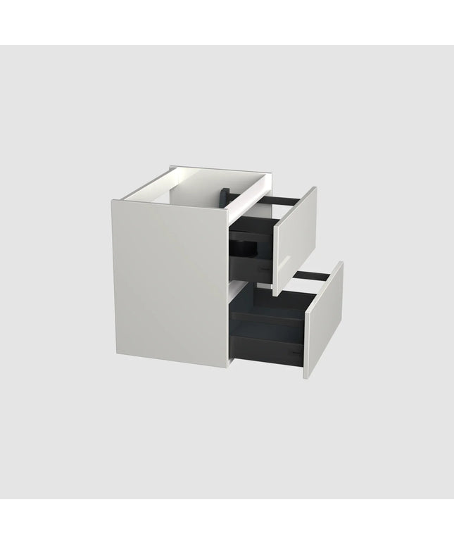 Dutchline Badmeubel Onderkast – Glans Wit – 60x46cm – 2 Lades – 1 Uitsparing