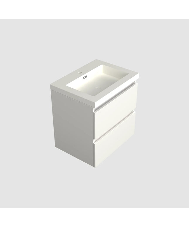 Dutchline Badmeubel Onderkast – Glans Wit – 60x46cm – 2 Lades – 1 Uitsparing