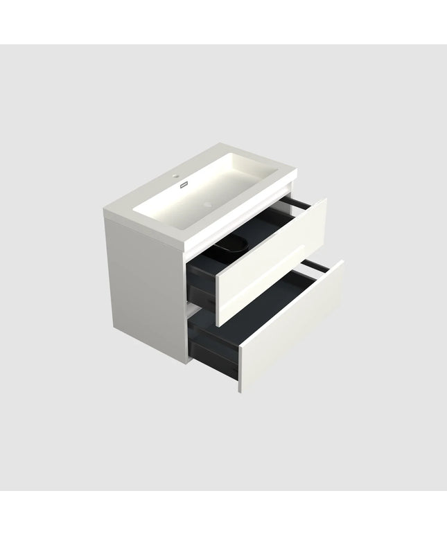 Dutchline Badmeubel Onderkast – Glans Wit – 80x46cm – 2 Lades – 1 Uitsparing