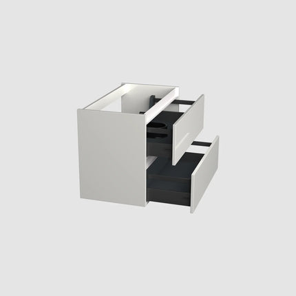 Dutchline Badmeubel Onderkast – Glans Wit – 80x46cm – 2 Lades – 1 Uitsparing
