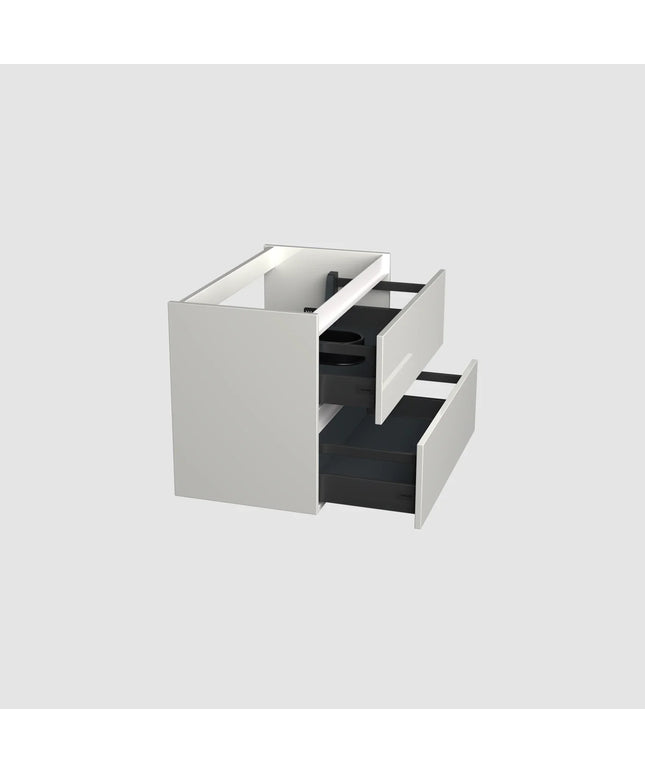 Dutchline Badmeubel Onderkast – Glans Wit – 80x46cm – 2 Lades – 1 Uitsparing