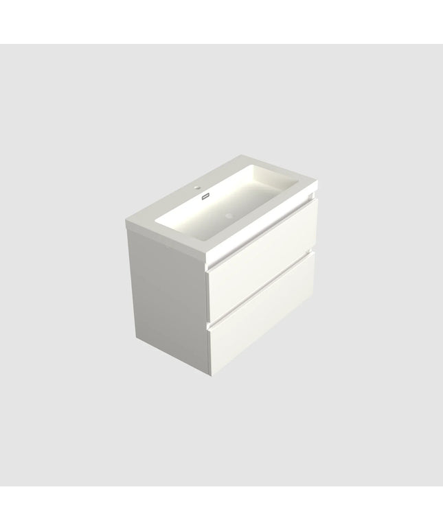 Dutchline Badmeubel Onderkast – Glans Wit – 80x46cm – 2 Lades – 1 Uitsparing