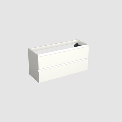 Dutchline Badmeubel Onderkast Links - Glans Wit - 120x46cm - 2 Lades - 1 Uitsparing