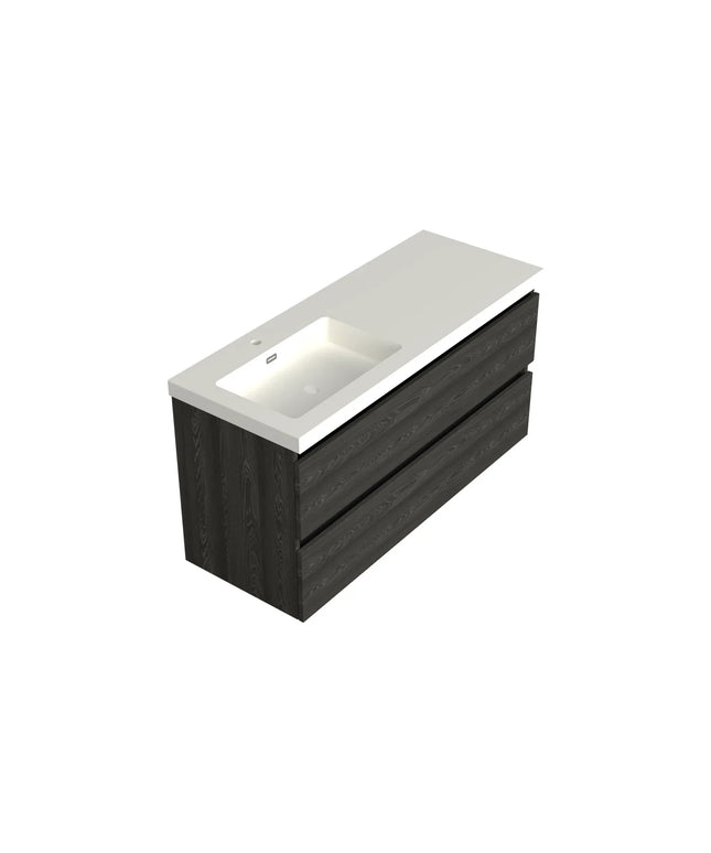Dutchline Badmeubel Onderkast Links – Lumiere – 120x46cm – 2 Lades – 1 Uitsparing