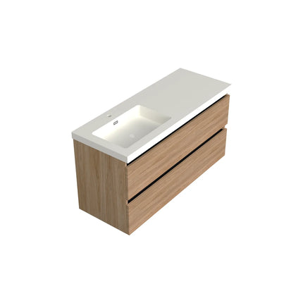 Dutchline Badmeubel Onderkast Links - Uludag - 120x46cm - 2 Lades - 1 Uitsparing