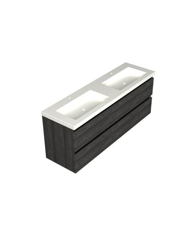 Dutchline Badmeubel Onderkast - Lumiere - 160x46cm - 4 Lades - 2 Uitsparingen