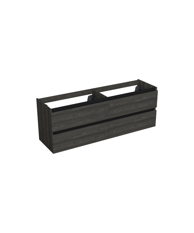 Dutchline Badmeubel Onderkast - Lumiere - 200x46cm - 4 Lades - 2 Uitsparingen