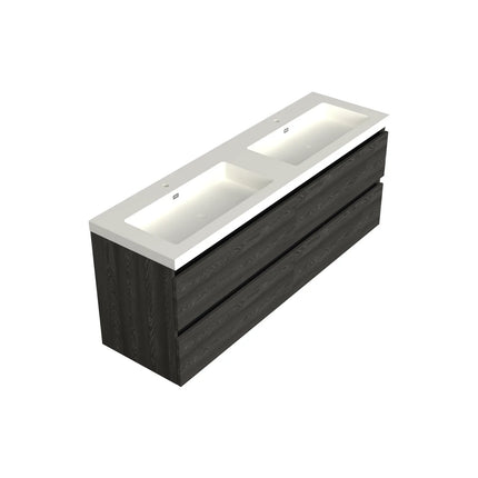 Dutchline Badmeubel Onderkast - Lumiere - 200x46cm - 4 Lades - 2 Uitsparingen