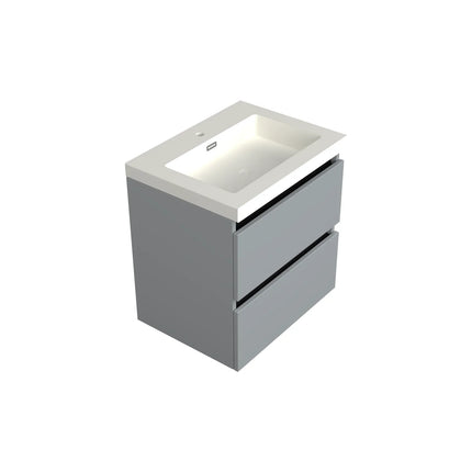 Dutchline Badmeubel Onderkast – Mat Grijs – 60x46cm – 2 Lades – 1 Uitsparing