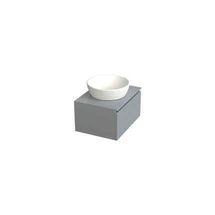 Dutchline Badmeubel Onderkast – Mat Grijs – 60x46cm – 1 Lade – 1 Uitsparing