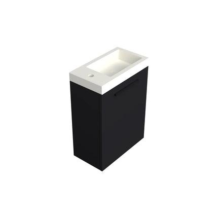 Dutchline Badmeubel Onderkast – Mat Zwart – 36x18cm – 1 Deur (Links/Rechts)