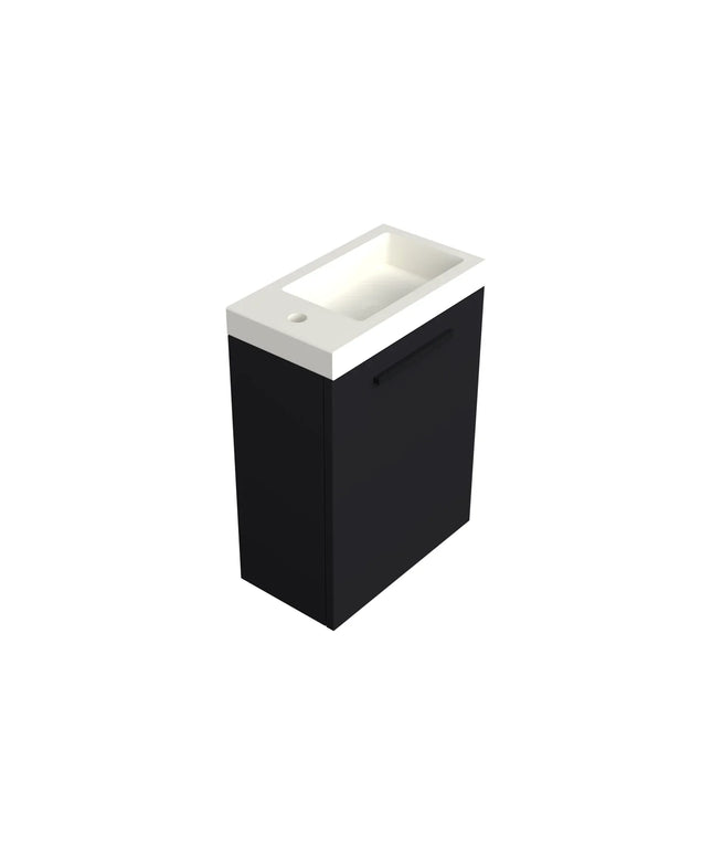 Dutchline Badmeubel Onderkast – Mat Zwart – 36x18cm – 1 Deur (Links/Rechts)