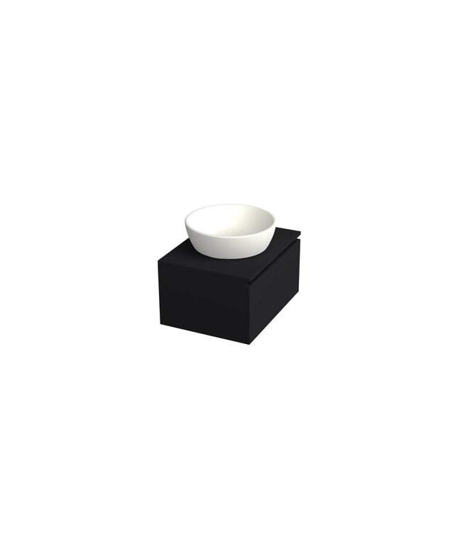 Dutchline Badmeubel Onderkast – Mat Zwart – 60x46cm – 1 Lade – 1 Uitsparing