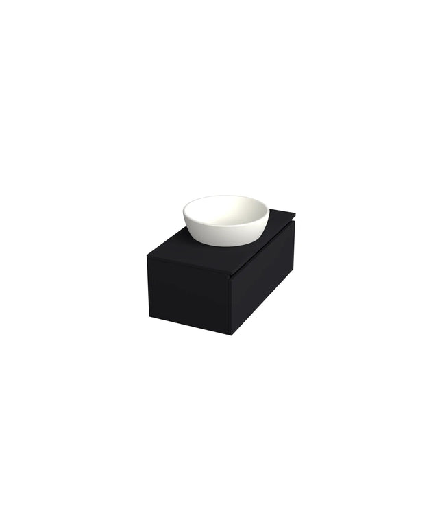 Dutchline Badmeubel Onderkast – Mat Zwart – 80x46cm – 1 Lade – 1 Uitsparing