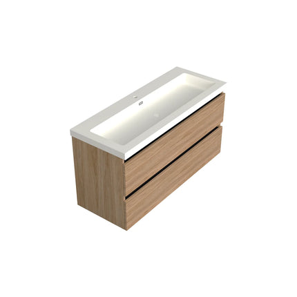 Dutchline Badmeubel Onderkast Midden - Uludag - 120x46cm - 2 Lades - 1 Uitsparing