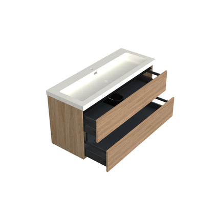Dutchline Badmeubel Onderkast Midden - Uludag - 120x46cm - 2 Lades - 1 Uitsparing