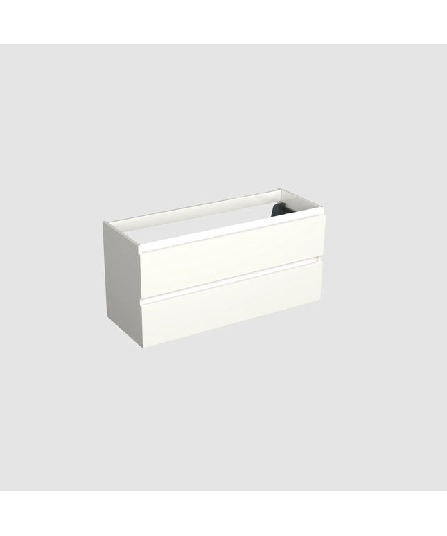 Dutchline Badmeubel Onderkast Rechts - Glans Wit - 120x46cm - 2 Lades - 1 Uitsparing