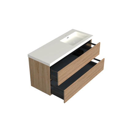Dutchline Badmeubel Onderkast Rechts - Uludag - 120x46cm - 2 Lades - 1 Uitsparing