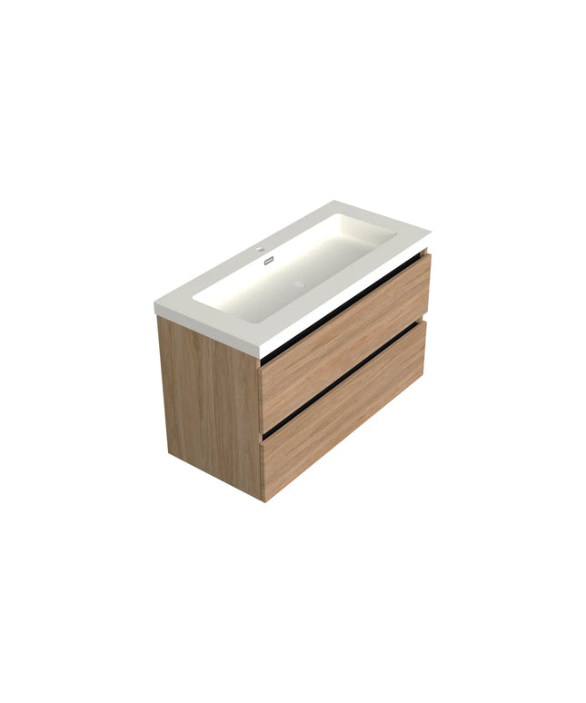Dutchline Badmeubel Onderkast - Uludag - 100x46cm - 2 Lades - 1 Uitsparing