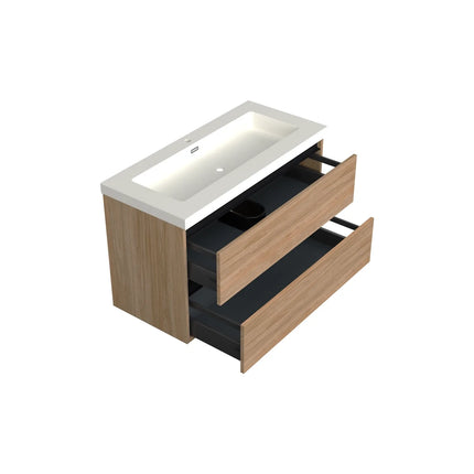 Dutchline Badmeubel Onderkast - Uludag - 100x46cm - 2 Lades - 1 Uitsparing