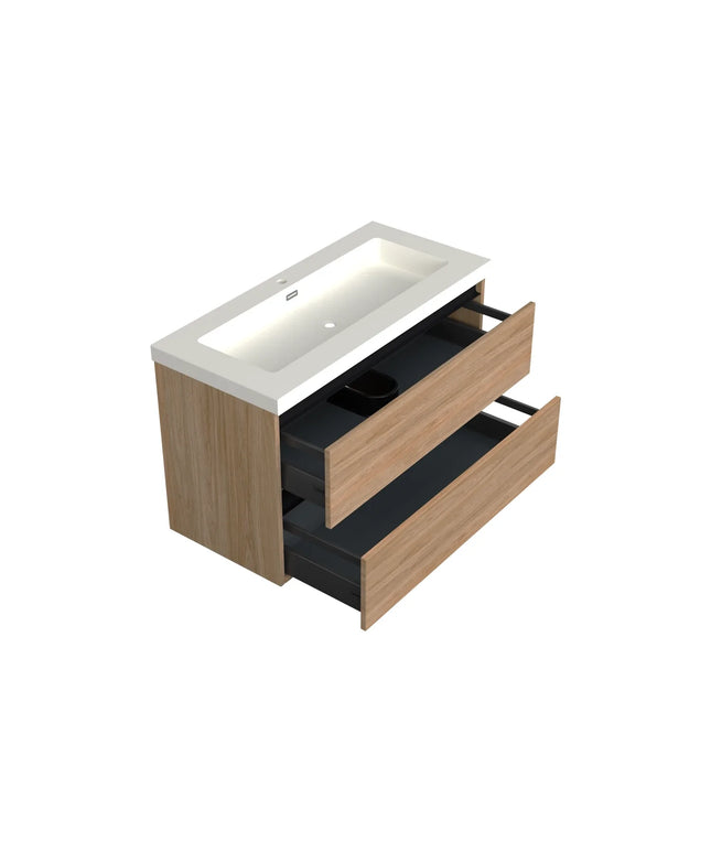 Dutchline Badmeubel Onderkast - Uludag - 100x46cm - 2 Lades - 1 Uitsparing