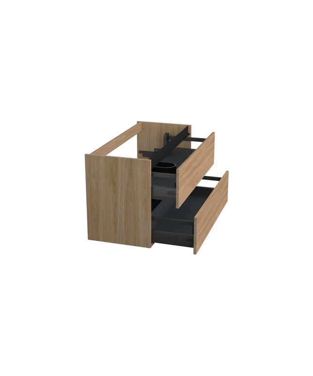 Dutchline Badmeubel Onderkast - Uludag - 100x46cm - 2 Lades - 1 Uitsparing