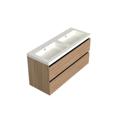 Dutchline Badmeubel Onderkast - Uludag - 120x46cm - 2 Lades - 2 Uitsparingen