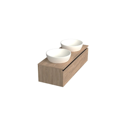 Dutchline Badmeubel Onderkast - Uludag - 120x46cm - 1 Lade - 2 Uitsparingen