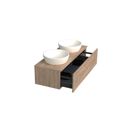 Dutchline Badmeubel Onderkast - Uludag - 120x46cm - 1 Lade - 2 Uitsparingen