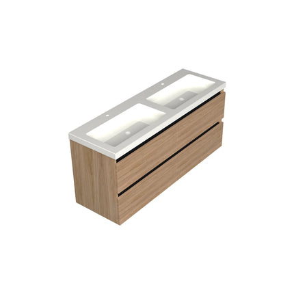 Dutchline Badmeubel Onderkast - Uludag - 140x46cm - 4 Lades - 2 Uitsparingen