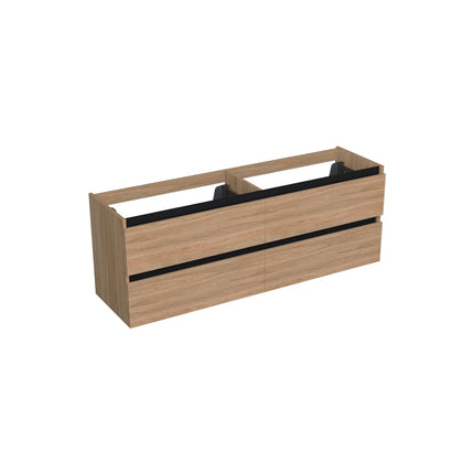 Dutchline Badmeubel Onderkast - Uludag - 200x46cm - 4 Lades - 2 Uitsparingen