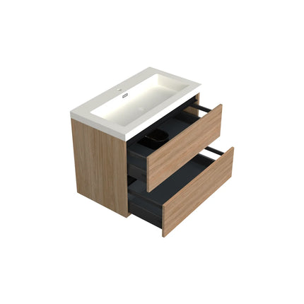 Dutchline Badmeubel Onderkast - Uludag - 80x46cm - 2 Lades - 1 Uitsparing