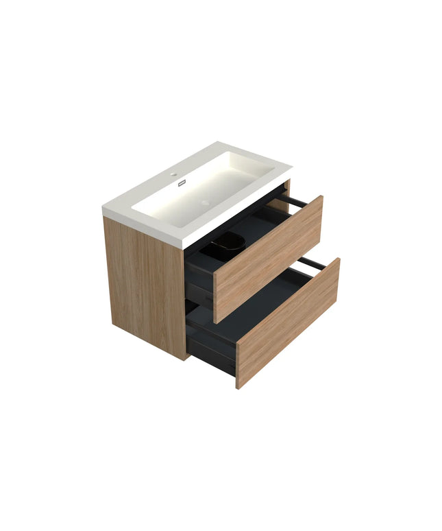 Dutchline Badmeubel Onderkast - Uludag - 80x46cm - 2 Lades - 1 Uitsparing