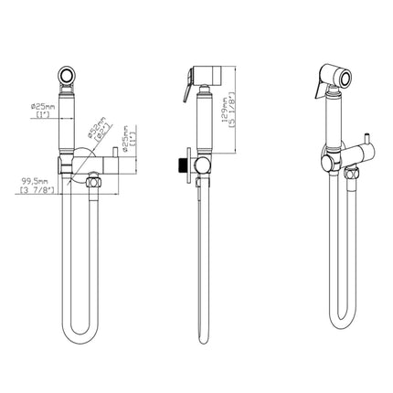 DutchLine - Bidet Knijp Handdoucheset – Geborsteld messing Goud