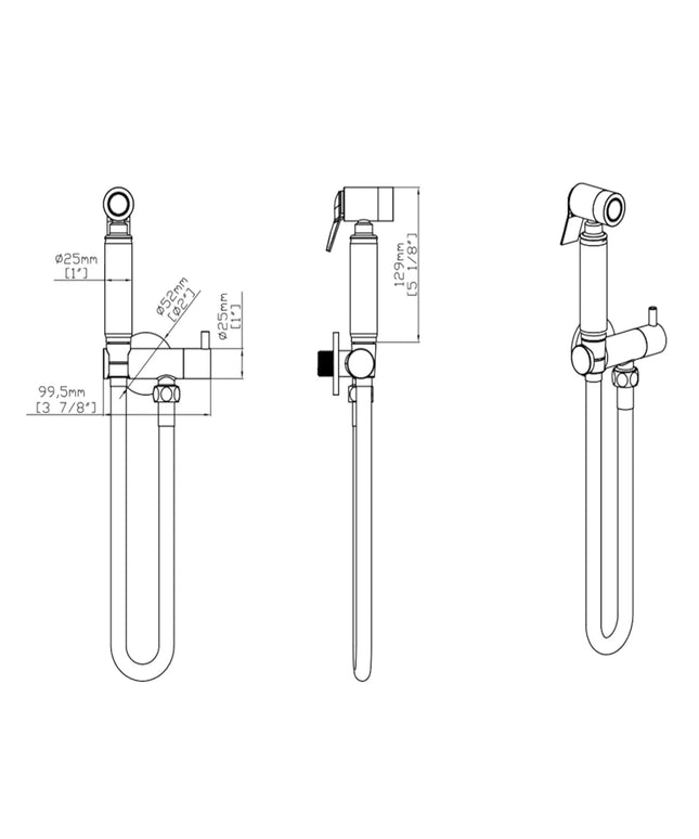 DutchLine - Bidet Knijp Handdoucheset – Mat zwart
