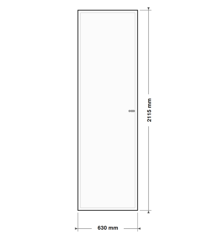 DutchLine Boardpaneeldeur - lijntekening 63 x 211,5 cm (zonder tekst)