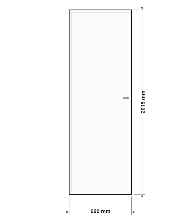 DutchLine Boardpaneeldeur - lijntekening 68 x 201,5 cm (zonder tekst)