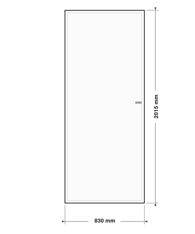 DutchLine Boardpaneeldeur - lijntekening 83 x 201,5 cm (zonder tekst)
