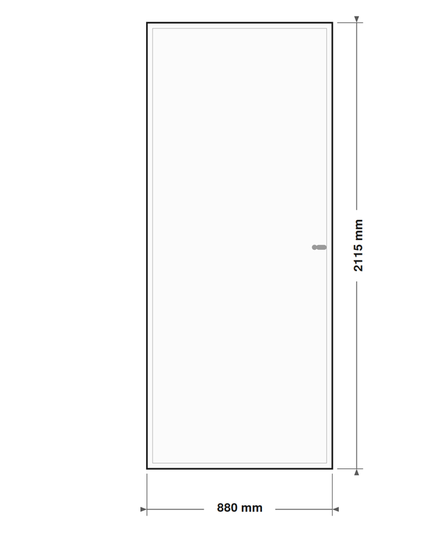 DutchLine Boardpaneeldeur - lijntekening 88 x 211,5 cm (zonder tekst)