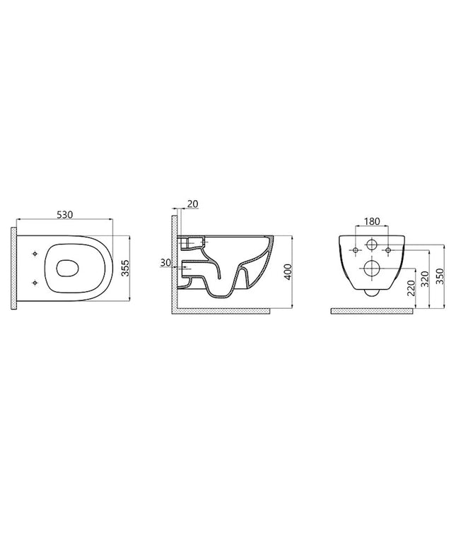DutchLine - Brilla Toiletpot Met Bidet - Glans Wit - 530x355mm