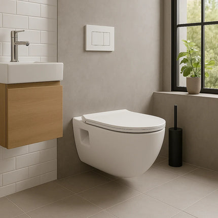 DutchLine - Brilla Toiletpot Met Bidet - Glans Wit - 530x355mm