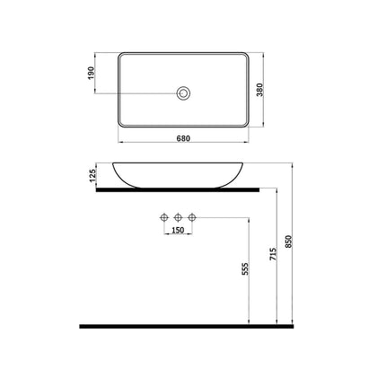 DutchLine - Domino 70 - Glans Wit - 680x380x125mm