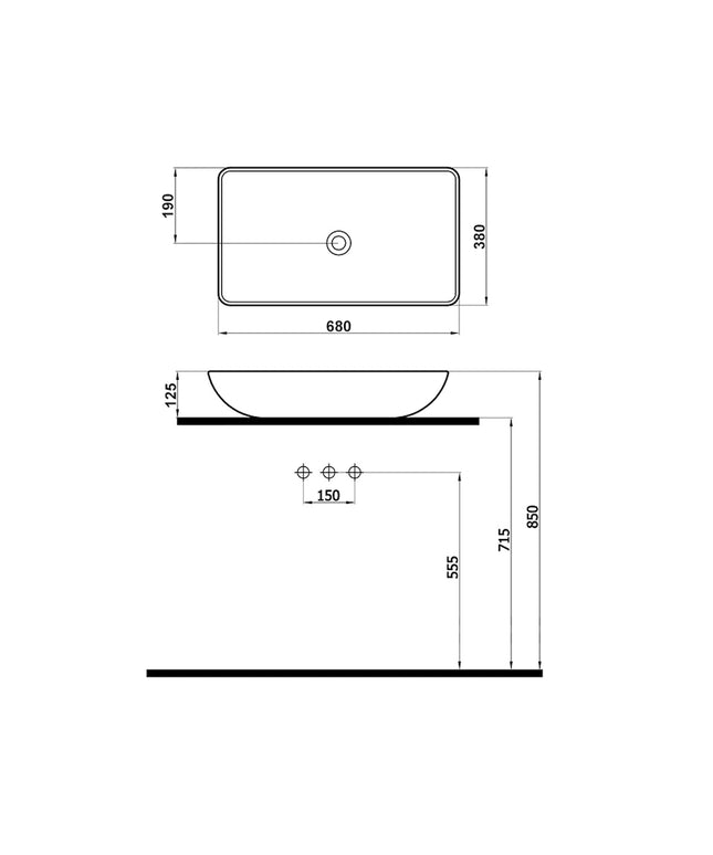 DutchLine - Domino 70 - Glans Wit - 680x380x125mm