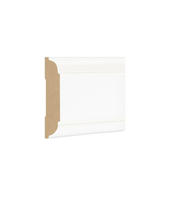 DutchLine - Dubbele Kraal Koplat MDF - Wit - 70x15mm