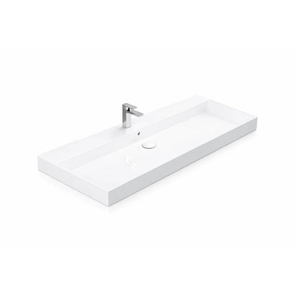 DutchLine - Ensan Keramische Wastafel Vierkant - Wit - 980x455mm