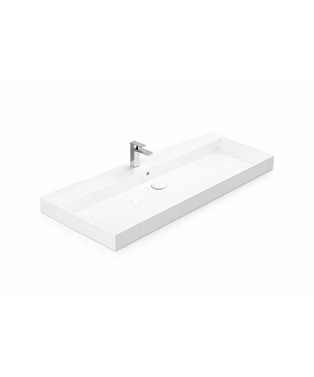 DutchLine - Ensan Keramische Wastafel Vierkant - Wit - 980x455mm