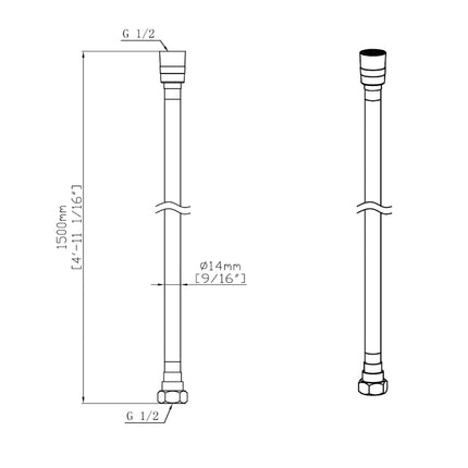 DutchLine - RVS Doucheslang 1.5m - Extra Sterk - Anti-Twist – Chroom