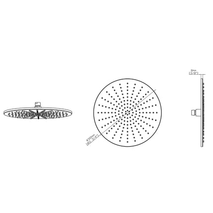 DutchLine - Grip Regendouche 300 – Geborsteld koper